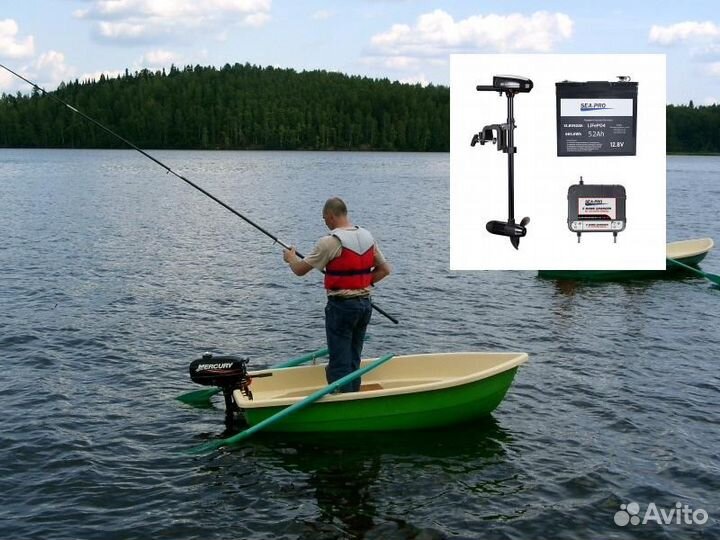 Гребная лодка с электромотором Тортилла Sea-Pro T2