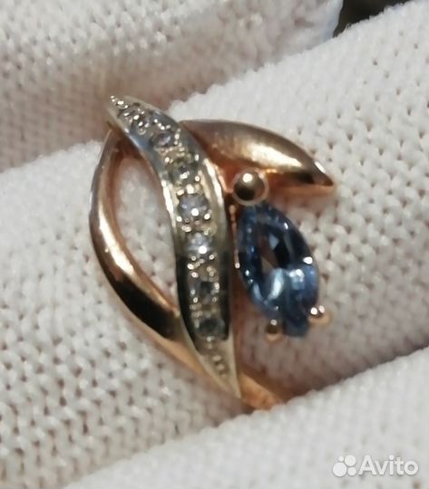 Кольцо золотое новое с цирконом, 17 разм