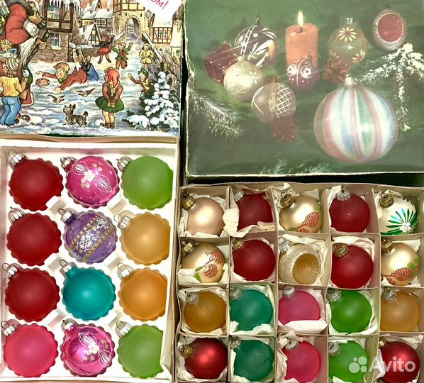 Два набора ёлочных игрушек ГДР