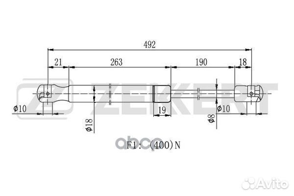 Пружина газовая багажника Kia Rio III 11- gf-22