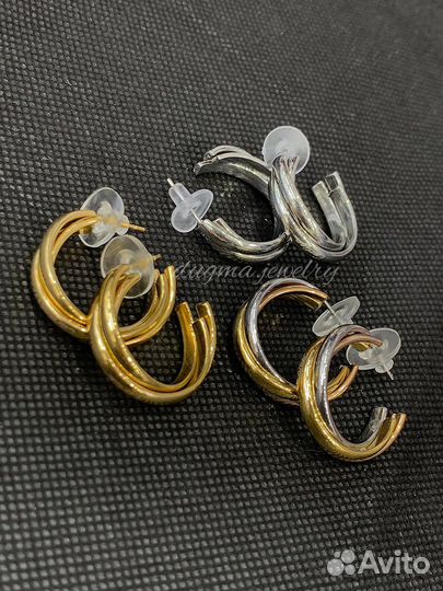 Серьги Cartier trinity