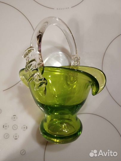 Ваза конфетница цветное стекло