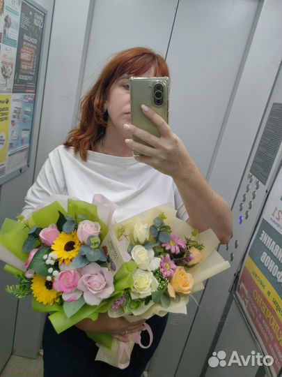 Букет из мыльных роз