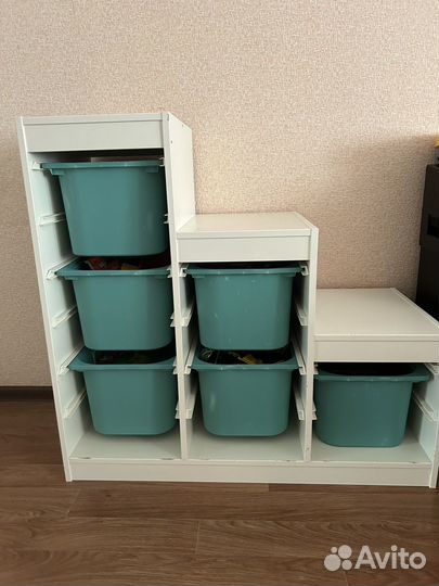 IKEA стеллаж горка c контейнерами