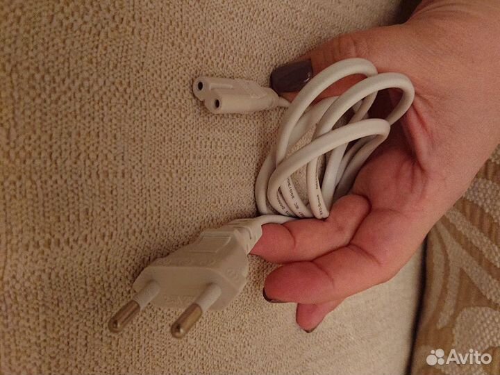 Новый шнур питания iec-c7 2x0,5mm белый метр принт