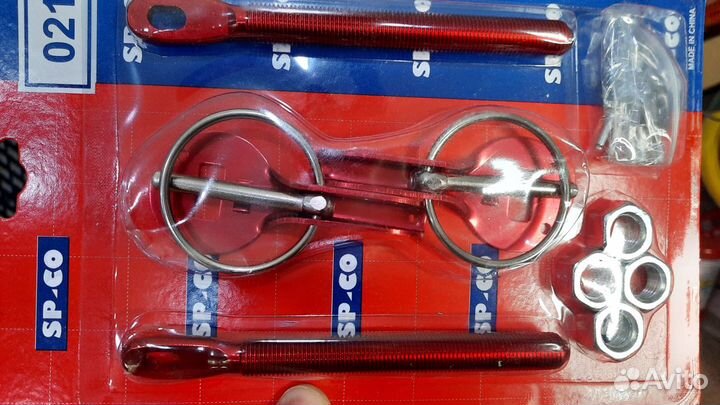 Замок капота спортивный красный Pro-Sport