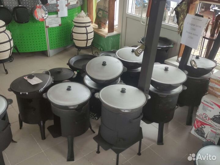 Печь под казан 3мм с большой трубой под тягу