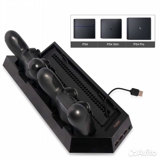 Подставка вертикальная dobe «Multi-Function» (черный) для PS4 