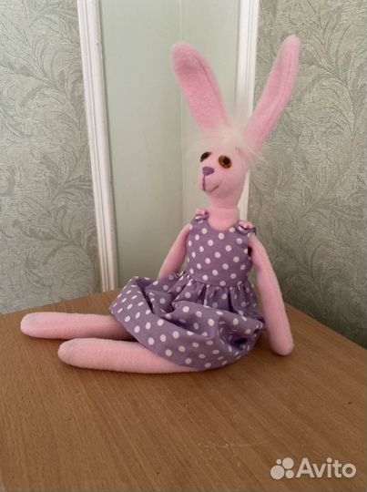 Мягкая игрушка заяц - девочка