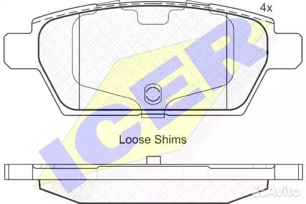 Колодки торм.диск.задн. Mazda 6 (GG GY) 2.3i 2.3i DiSi Turbo MPS