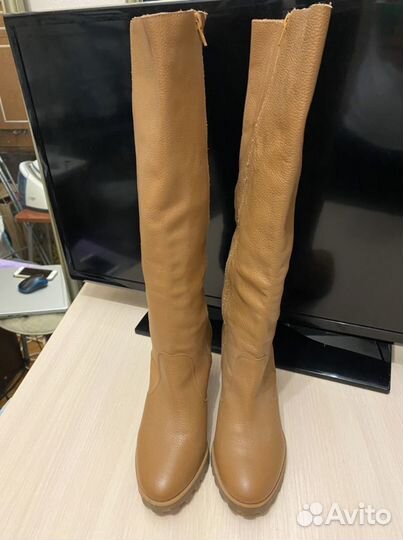 Сапоги женские кожаные демисезон р 39