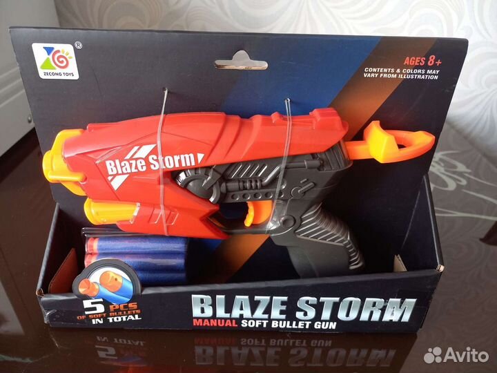 Новый Бластер (пистолет) с мягкими пулями-присоска