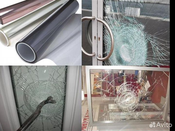 Бронь пленка для стекол окон 56 мкм антивандальная