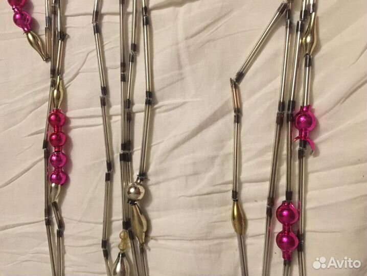 Бусы елочные новогодние стеклярус СССР