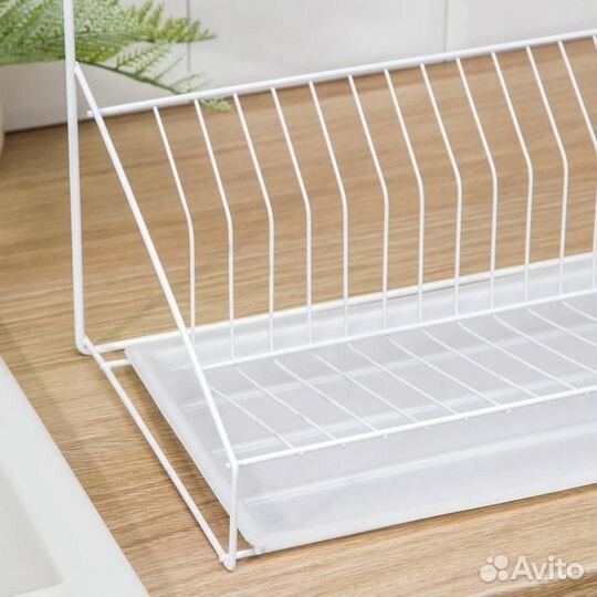 Сушилка для посуды с поддоном, 382437 см, цвет бел