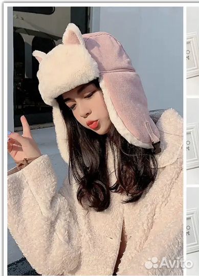 Шапка женская зимняя с кошачьими ушками