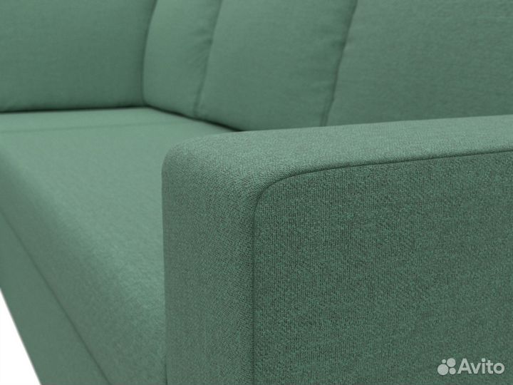 Диван угловой Оливер левый угол, рогожка, амур зеленый