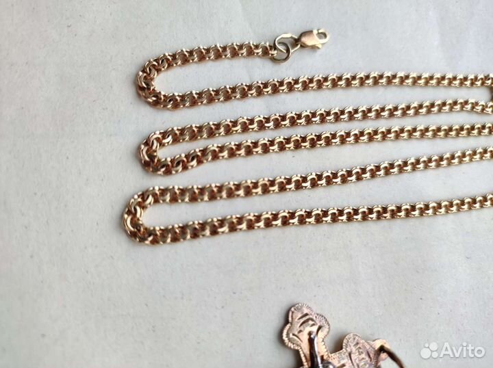 Цепь позолоченная с крестиком