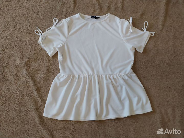 Женские джинсовые шорты и блузка р 44 46