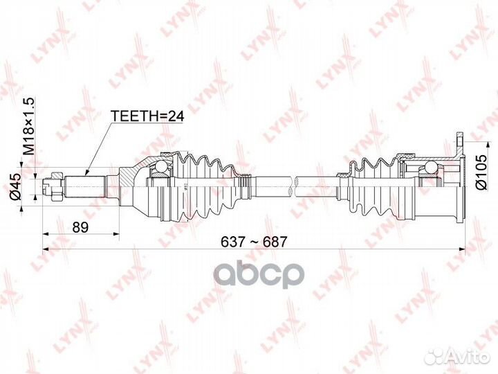 Привод в сборе зад лев CD1143 lynxauto