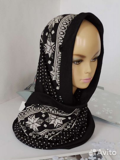 Снуд хомут шарф трикотажный новый