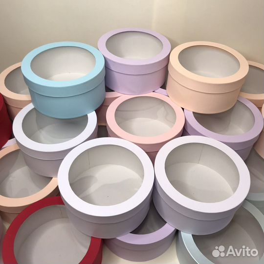 Шляпные коробки с прозрачной крышкой