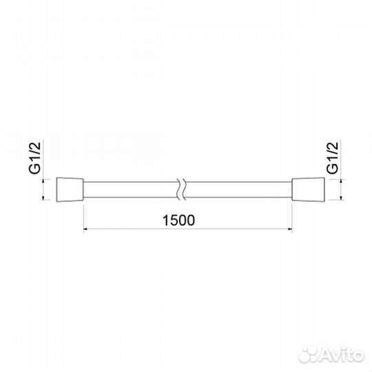 Шланг для душа aquatek, 150 см, пвх AQ2106CR