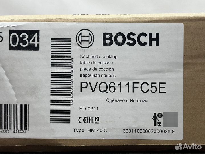 Индукционная варочная панель Bosch pvq611fc5e