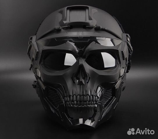 Маска + шлем для пейнтбола. Косплей. Череп, злодей