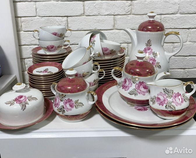 Сервиз столовый роза гдр