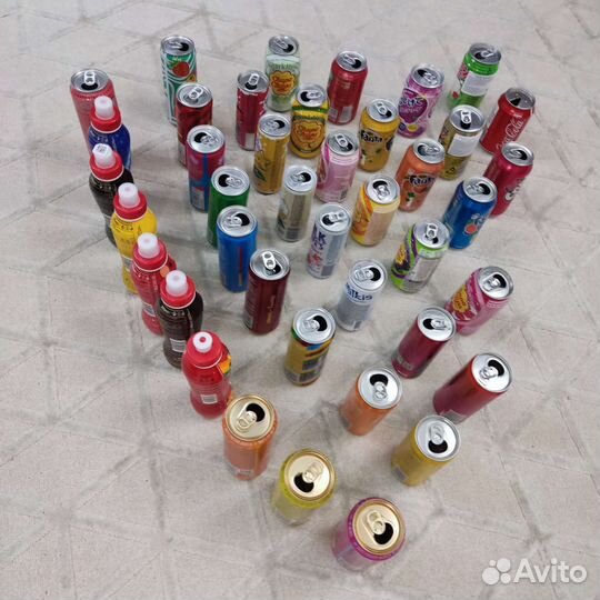 Коллекция банок газировок, энергетиков и т.д