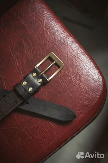 Кожаный ремень Brown Brass 40мм