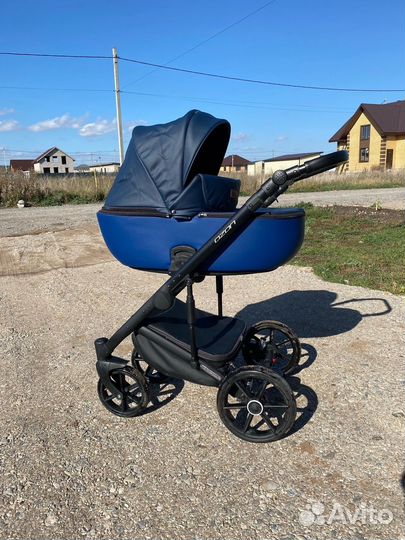 Коляска 2в1 Riko Basic Ozon, 01 (графит-синий)