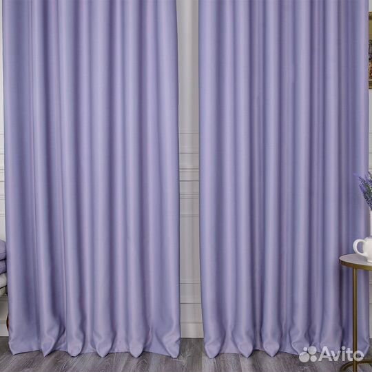 Шторы блэкаут Амадео лавандовый бесшовный пошив