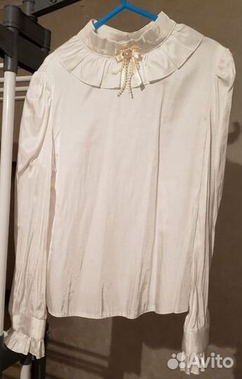 Школьная белая блузка 128 см
