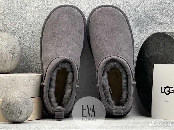 Угги женские на платформе Ugg Ultra Mini Grey