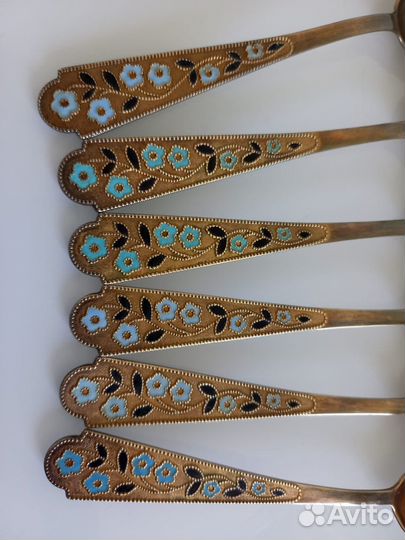 Комплект ложек - серебро 875 - 137 грамм - СССР