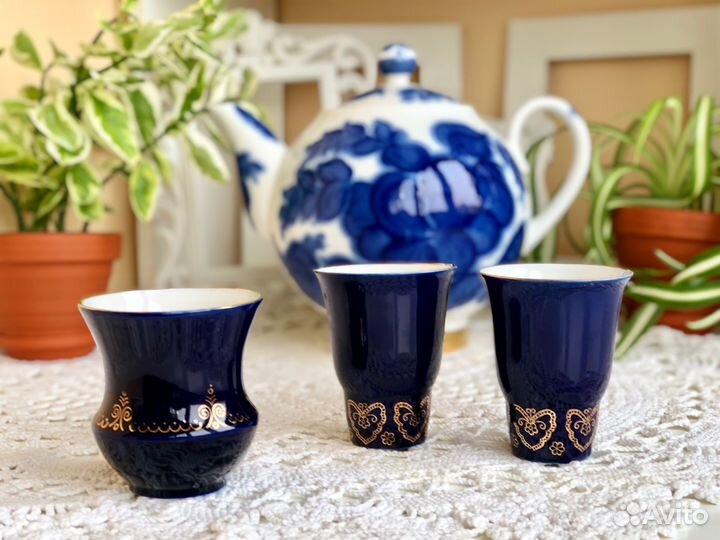 Бокал стакан ваза салфетница кобальт СССР