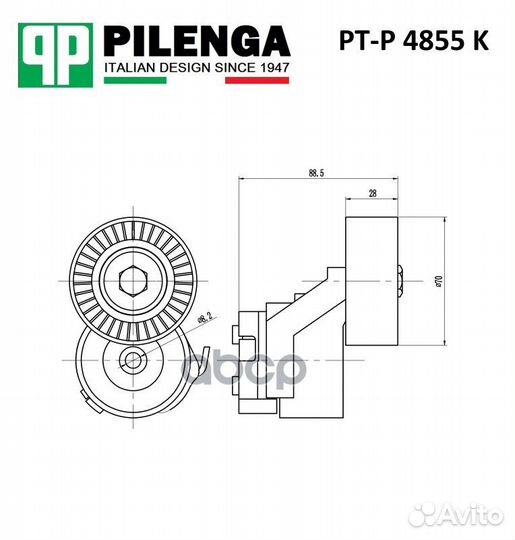 PTP4855K ролик натяжной с механизмом натяжения