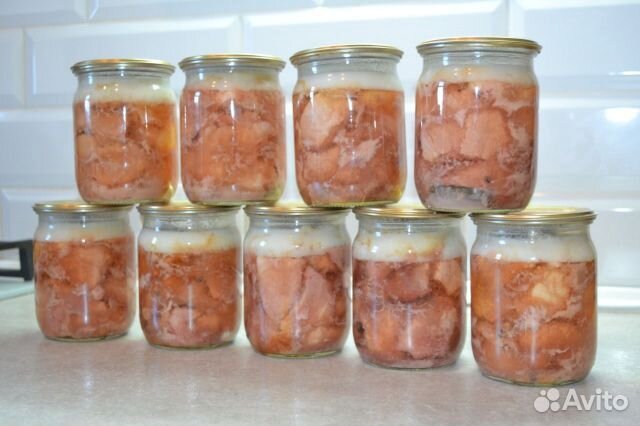 Домашняя свиная и говяжья тушёнка