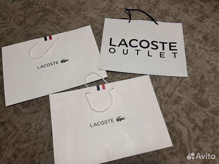 3 бумажных пакета lacoste оригинал