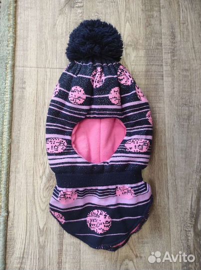 Шапка шлем для девочки 4-5 лет зимняя