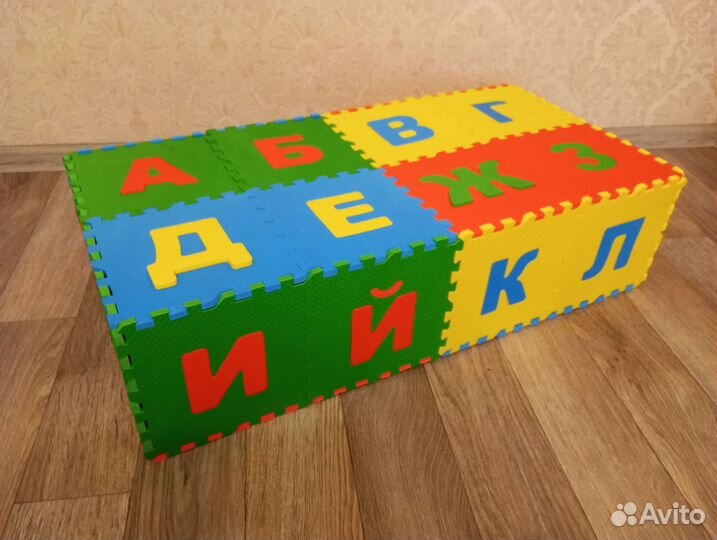 Детский развивающий коврик-пазл Алфавит, 32 детали