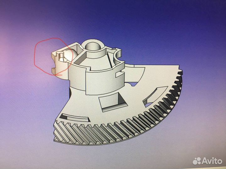 3д модель шестерни актуатора сцепления
