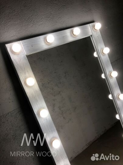 Гримерное зеркало с лампочками во весь рост