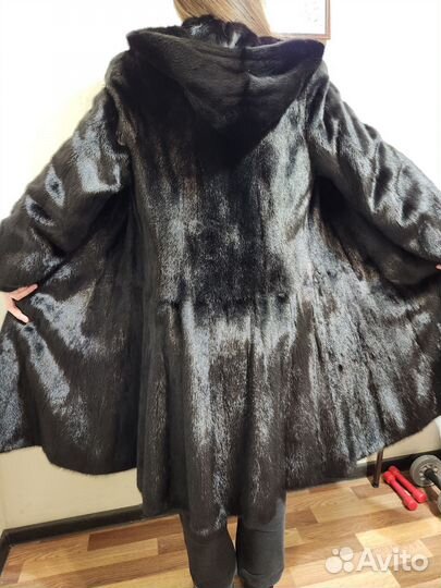 Шуба норковая с капюшоном
