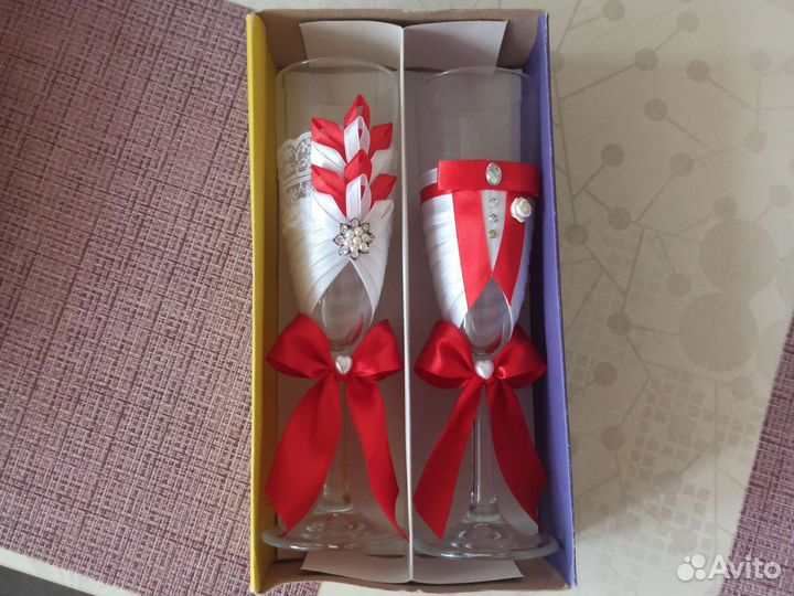 Хрустальные бокалы свадебные