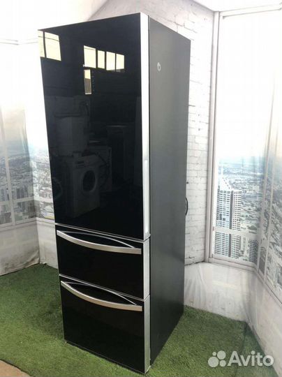 Чёрный холодильник бу haier