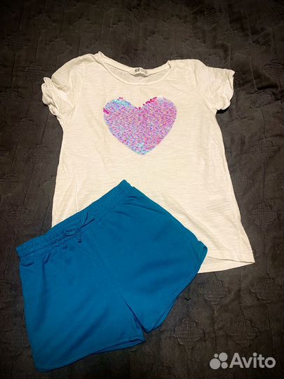 Летняя одежда на девочку 128