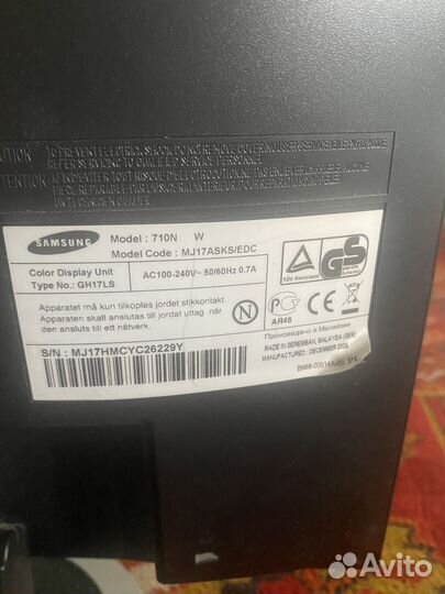 Монитор Samsung syncmaster 710n